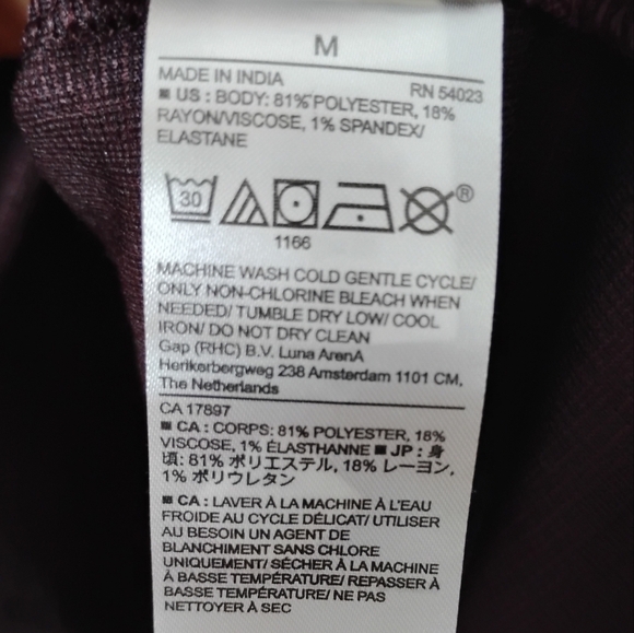 NWT Banana Republic Factory Dolman Sleeve V-Neck Textured Knit Top Size M Plum - Picture 8 of 9